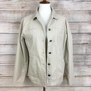 Chico's Tan Jacket Lightweight Corduroy Stretch Jacket Size 1